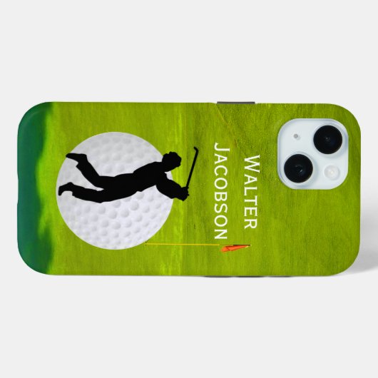 Golfer, Ball, Grün, Silhouette Case-Mate iPhone Hülle (Rückseite (Horizontal))