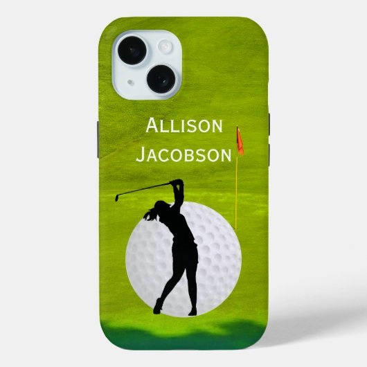 Golfer, Ball, Grün, Silhouette Case-Mate iPhone Hülle (Rückseite)