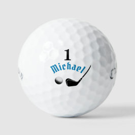 Golfer Ball mit Name und Nummer Eins