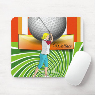 Golfer Bälle Grün Streifen Mauspad! Mauspad