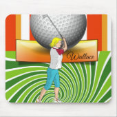 Golfer Balls Green Stripe Mouse Pad! Mouse Pad Mousepad (Vorne)