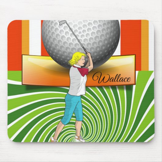 Golfer Balls Green Stripe Mouse Pad! Mouse Pad Mousepad (Vorne)