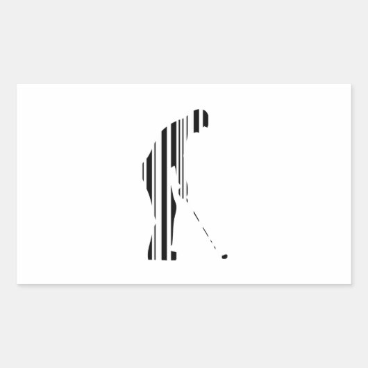 GOLFER BAR CODE Golf Golfsport Design Rechteckiger Aufkleber (Vorderseite)