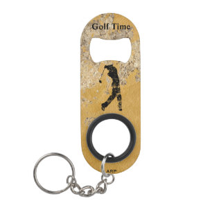 *~* Golfer Barkeeper Rough Gold und Tan Textured Mini Flaschenöffner