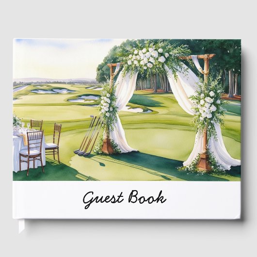 Golfer bei einer Hochzeit zum Thema "Grün" Gästebuch (Vorderseite)