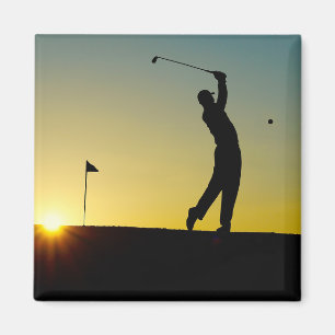 Golfer bei Sonnenuntergang Magnet