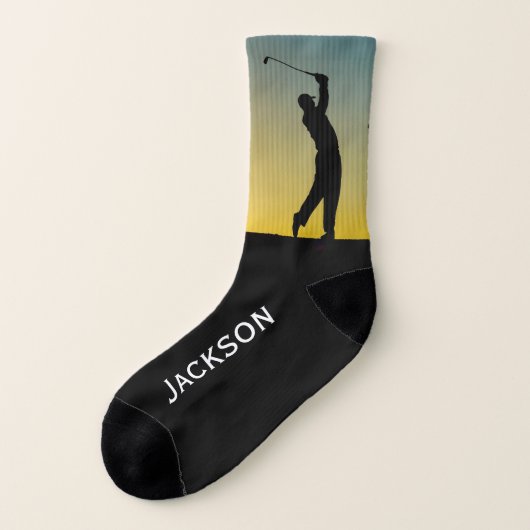 Golfer bei Sonnenuntergang verschleiert Socken (Links - Außen)
