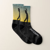 Golfer bei Sonnenuntergang verschleiert Socken (Paar)