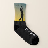 Golfer bei Sonnenuntergang verschleiert Socken (Links - Innen)