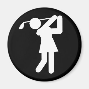 Golfer bei Weibchen - Golf-Symbol Magnet