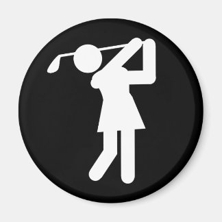 Golfer bei Weibchen - Golf-Symbol Magnet