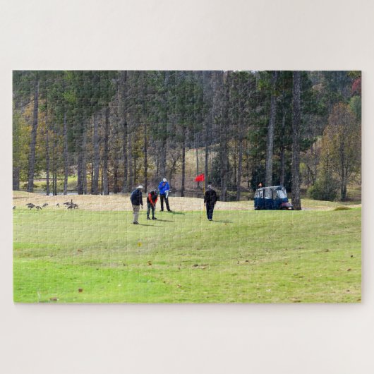 Golfer beim Aufziehen von Grün Puzzle (Horizontal)