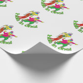 Golfer bekommt ein Loch in einem Geschenkpapier (Ecke)