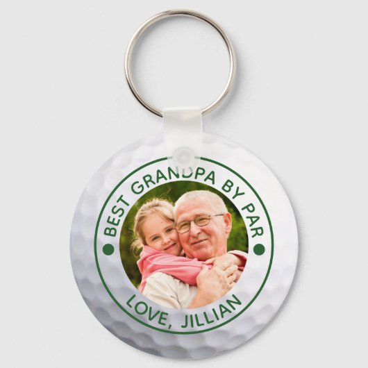 Golfer BEST GRANDPA NACH PAR Foto Custom Schlüsselanhänger (Rückseite)