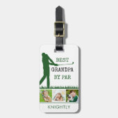 Golfer BEST GRANDPA PAR 3 Foto Personalisiert Gepäckanhänger (Vorderseite vertikal)