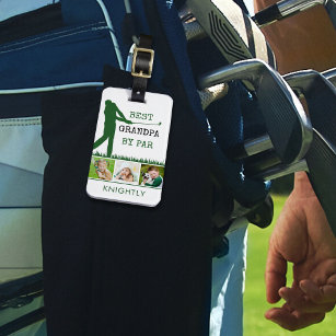 Golfer BEST GRANDPA PAR 3 Foto Personalisiert Gepäckanhänger
