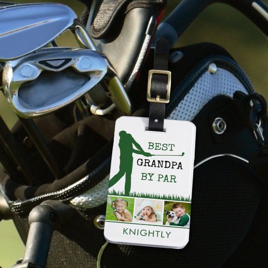 Golfer BEST GRANDPA PAR 3 Foto Personalisiert Gepäckanhänger