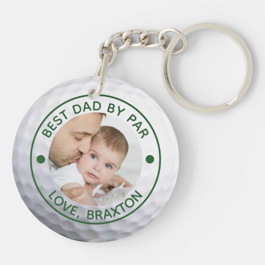 Golfer BEST VATER BY PAR Foto Personalisiert Schlüsselanhänger (Rückseite)