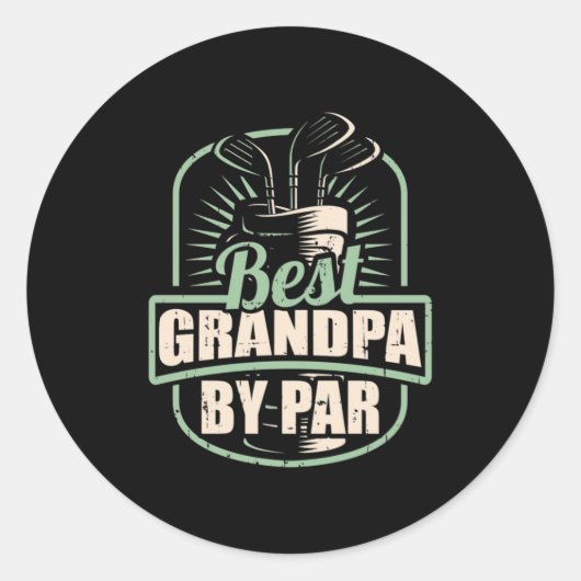 Golfer beste Opa nach Par Runder Aufkleber (Vorderseite)