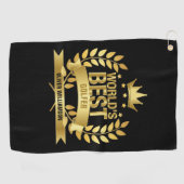 Golfer Black and Gold 5 Sterne Golfhandtuch (Horizontal)