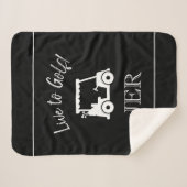 Golfer | Black Golf Cart Mit Monogramm Sports Sherpadecke (Vorderseite (Horizontal))