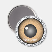Golfer braunes Auge auf Ball Magnet (Vorderseite/Rückseite)