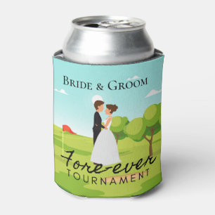 Golfer Bride & Groom auf dem Golfplatz Hochzeit Dosenkühler