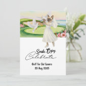 Golfer Bride Wedding Bachelorette für Liebhaber de Einladung (Stehend Vorderseite)