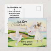 Golfer Bride Wedding Bachelorette für Liebhaber de Postkarte (Vorne/Hinten)