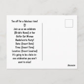 Golfer Bride Wedding Bachelorette für Liebhaber de Postkarte (Rückseite)