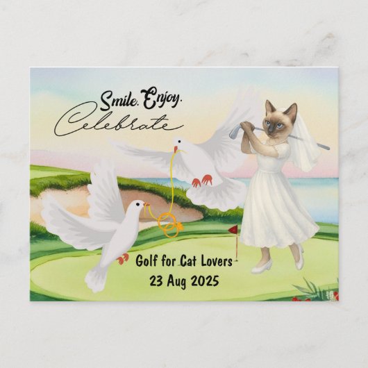 Golfer Bride Wedding Bachelorette für Liebhaber de Postkarte (Vorderseite)