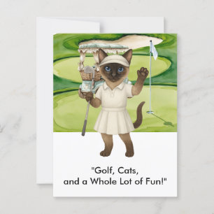 Golfer bringt Grün für die Liebhaber der siamesisc Postkarte