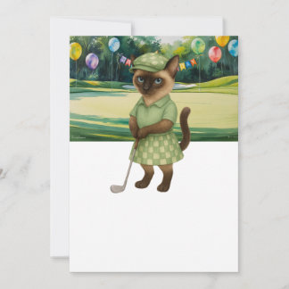 Golfer Cat  birthday tournament Einladung