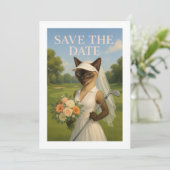 Golfer Cat Bride Turnier Save the Date Hochzeit Einladung (Stehend Vorderseite)