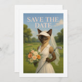 Golfer Cat Bride Turnier Save the Date Hochzeit Einladung (Vorne/Hinten)