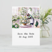 Golfer CAT Geburtstagsparty Einladungskarte Einladung (Stehend Vorderseite)