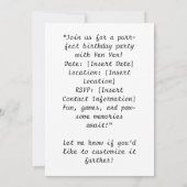 Golfer CAT Geburtstagsparty Einladungskarte Einladung (Rückseite)