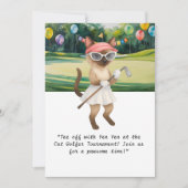 Golfer Cat Geburtstagsturnier Einladung (Vorderseite)