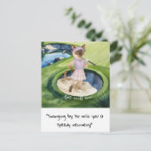 Golfer Cat Liebhaber kommen bald schnell wieder zu Postkarte (Stehend Vorderseite)