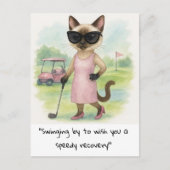Golfer Cat Liebhaber kommen bald schnell wieder zu Postkarte (Vorderseite)