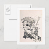 Golfer Cat, Louis Wain Postkarte (Vorne/Hinten)
