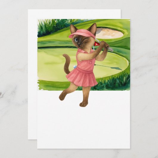 Golfer Cat tournament Einladung (Vorne/Hinten)