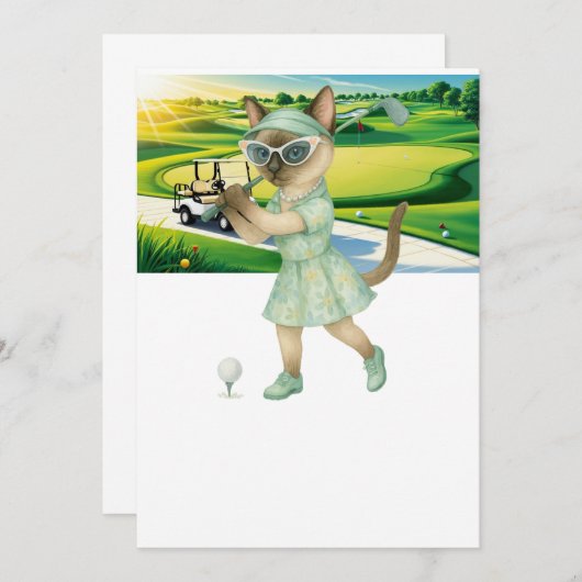 Golfer Cat tournament Einladung (Vorne/Hinten)