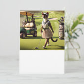 Golfer Cat Turnier Einladung (Stehend Vorderseite)