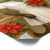 Golfer Cat Weibliche Weihnachten Thema für Tierlie Poster (Ecke)