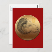 Golfer chinesischer Ram Jahr 2 Postkarte (Vorne/Hinten)