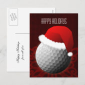 golfer Christmas Cards Feiertagspostkarte (Vorne/Hinten)