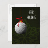 golfer Christmas Cards Feiertagspostkarte (Vorne/Hinten)