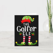Golfer Christmas Elf Matching Pajama X-mas Party Karte (Vorderseite)