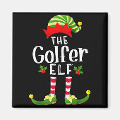 Golfer Christmas Elf Matching Pajama X-mas Party Magnet (Vorne)